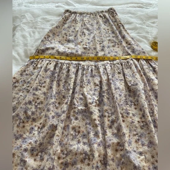 H&M Lin Melange Womens XS Multi-Color Floral Ballerina Length Skirt - Picture 5 of 9